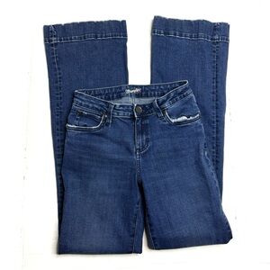 Wrangler Stretch Medium Wash Trouser Hem Bootcut Jeans